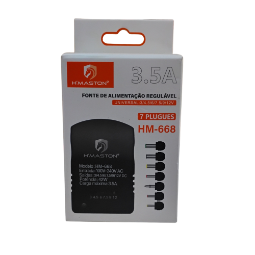 Fonte Regulável HM-668 H’Maston 3V a 12V 2A Bivolt