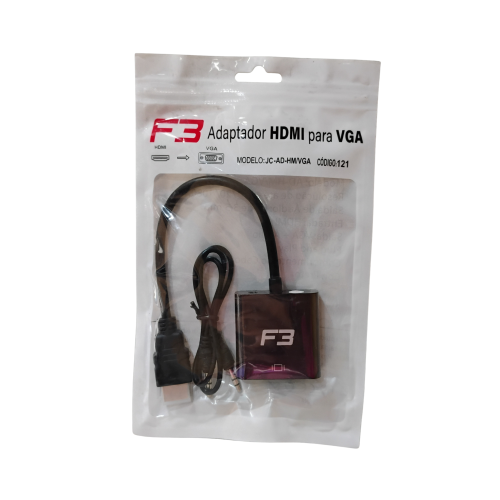 Adaptador HDMI para VGA F3 JC-AD-HM/VGA com Áudio