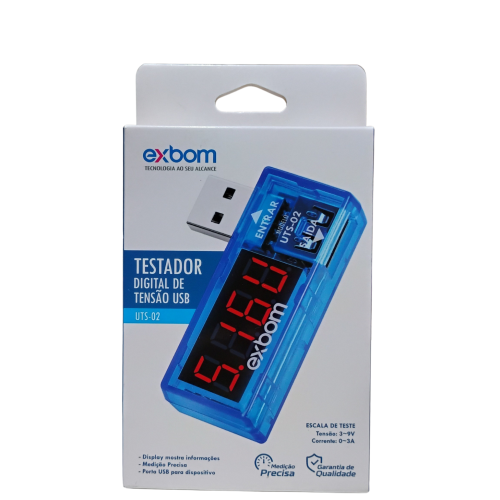Testador digital de tensão USB EXBOM - UTS-02