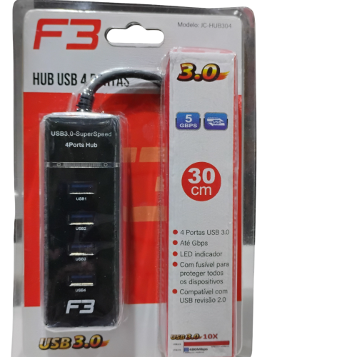 HUB USB 3.0 4 portas 30cm F3 