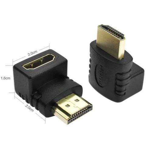 Adaptador HDMI Macho para HDMI Fêmea 90° EXBOM Box