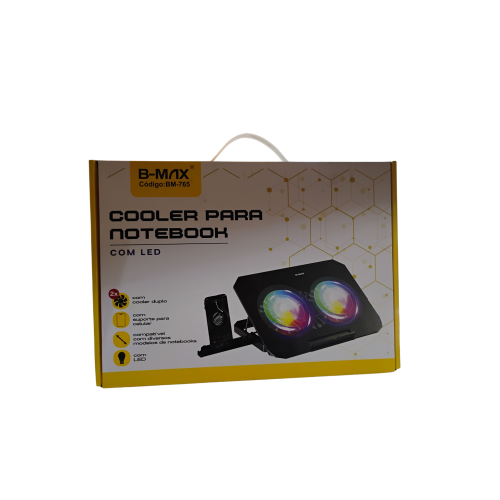 Base refrigerada para notebook (cooler) com LED e suporte para celular B-MAX BM-765