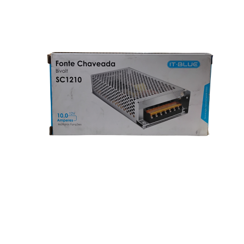 Fonte Chaveada 12V 10A SC1210 Bivolt | 120W | CFTV, LED, Automotivo